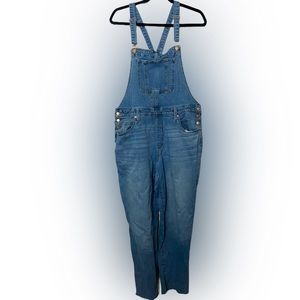 Universal Thread Women’s Size 16/33R Denim Overalls Raw Edge Hem